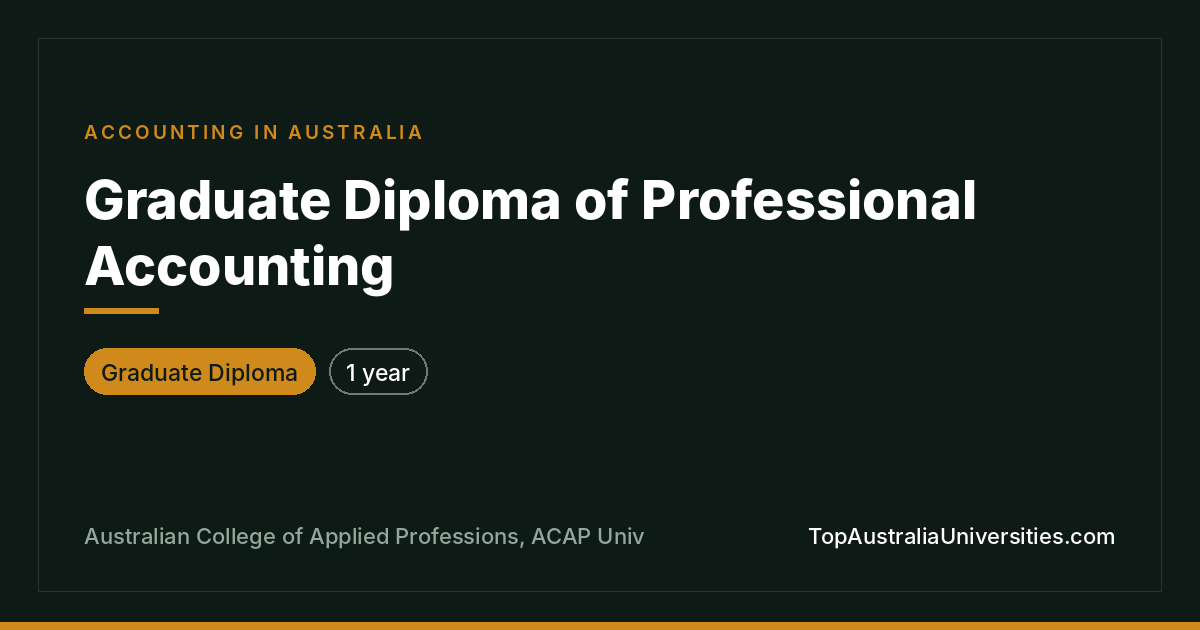 Graduate Diploma of Professional Accounting at ACAP