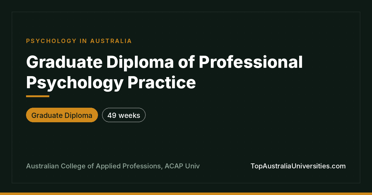 Graduate Diploma of Professional Psychology Practice
