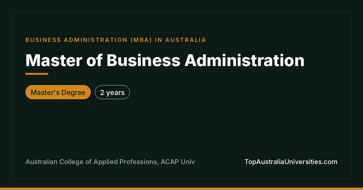 MBA at ACAP University College | 2-Year Master's