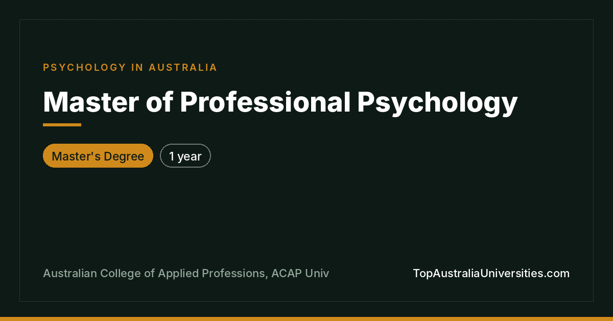 Master of Professional Psychology at ACAP