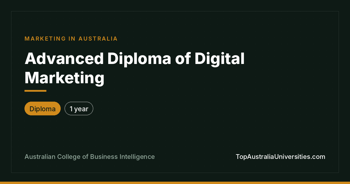 Advanced Diploma of Digital Marketing