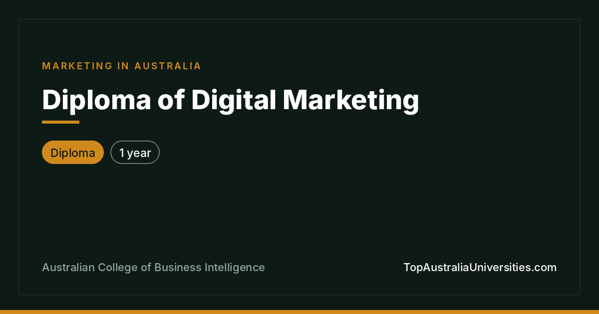 Diploma of Digital Marketing at ACBI