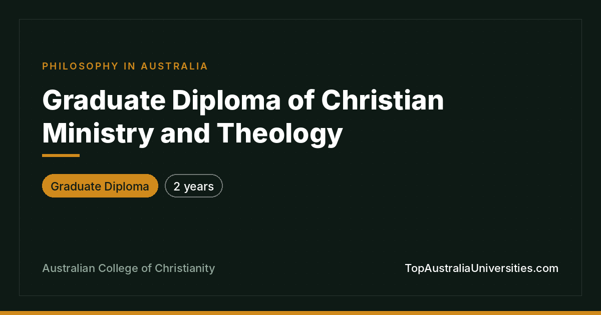 Graduate Diploma of Christian Ministry and Theology