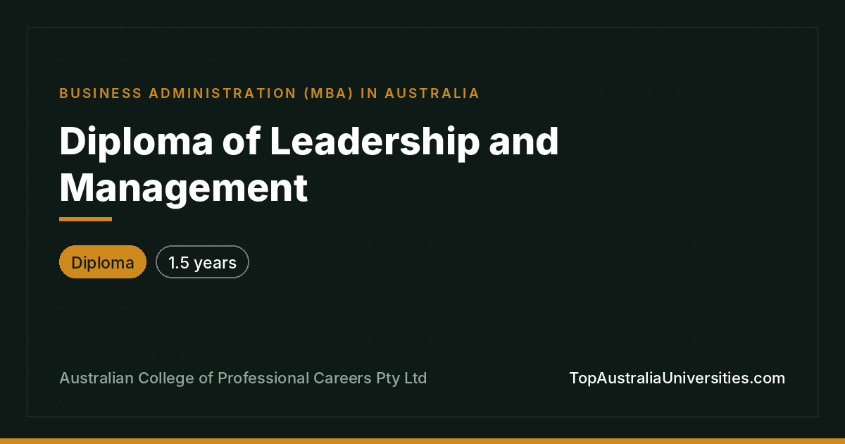 Diploma of Leadership and Management | ACPC