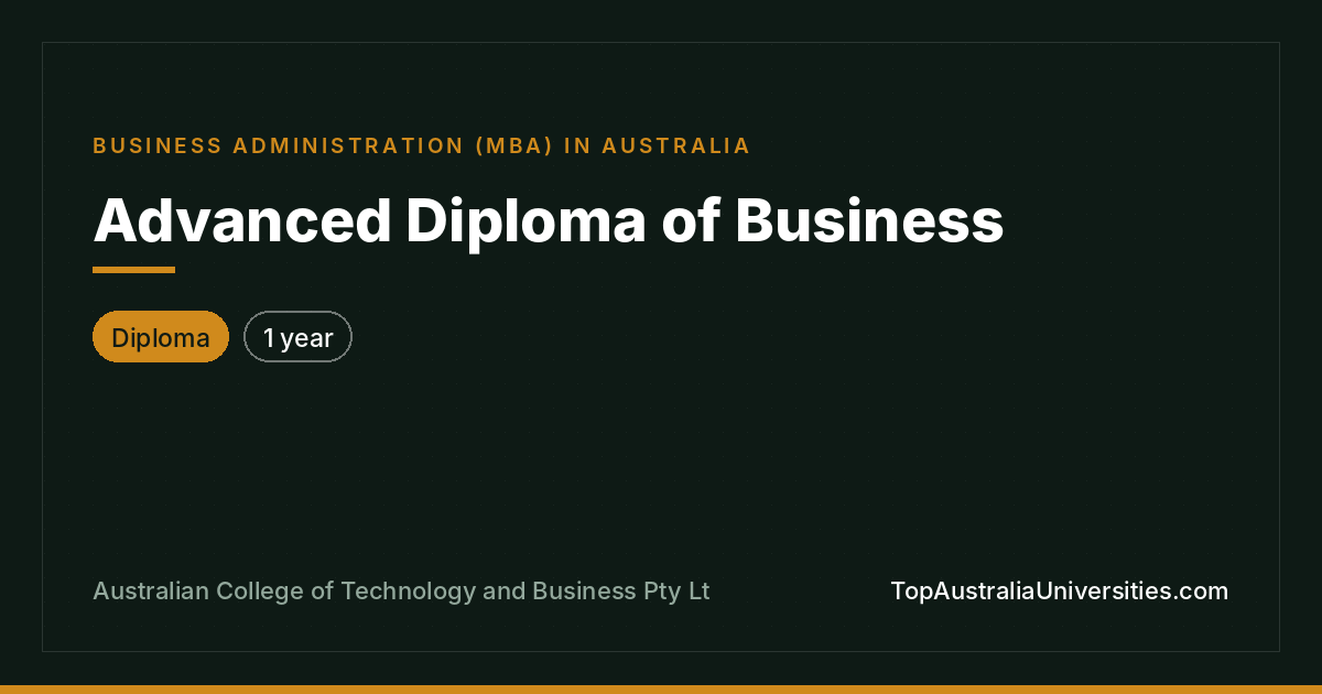 Advanced Diploma of Business | ACTB