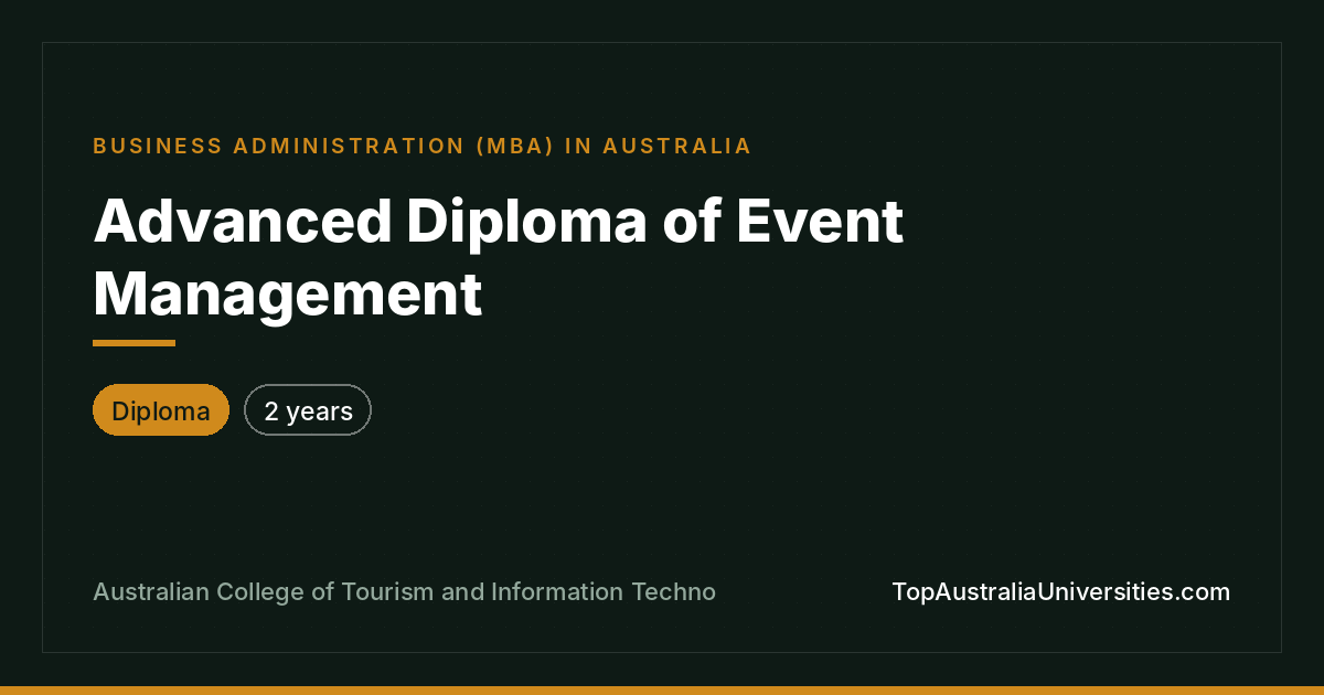 Advanced Diploma of Event Management