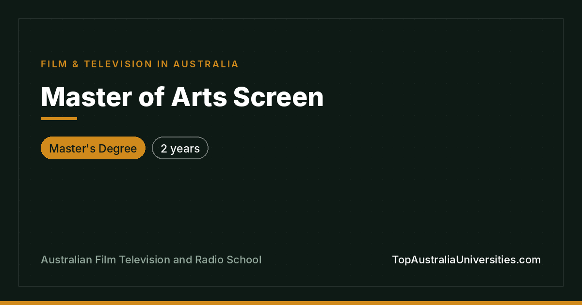 Master of Arts Screen at AFTRS: What to Expect