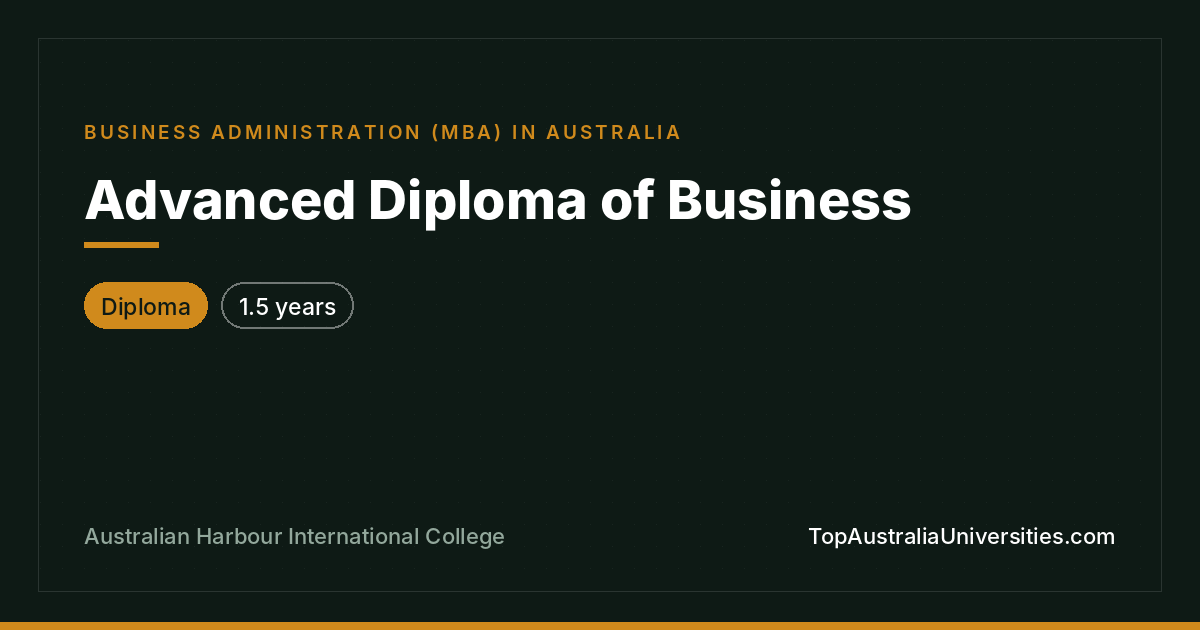 Advanced Diploma of Business at AHIC