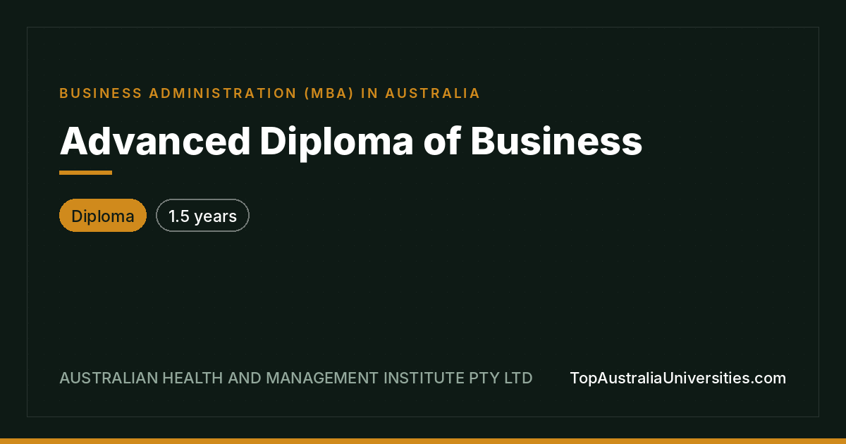 Advanced Diploma of Business | AHMI