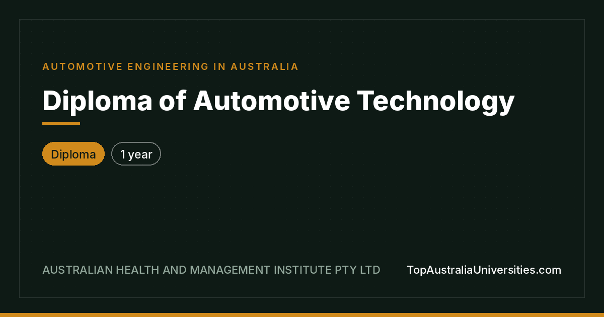 Diploma of Automotive Technology | Course Guide