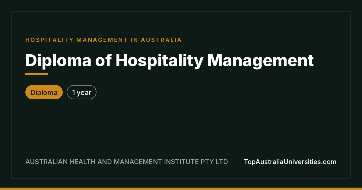 Diploma of Hospitality Management | AHMI