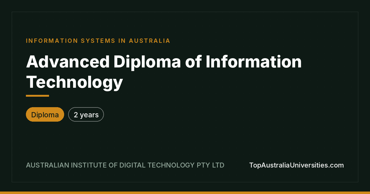 Advanced Diploma of IT at AIDT, CRICOS 111538J