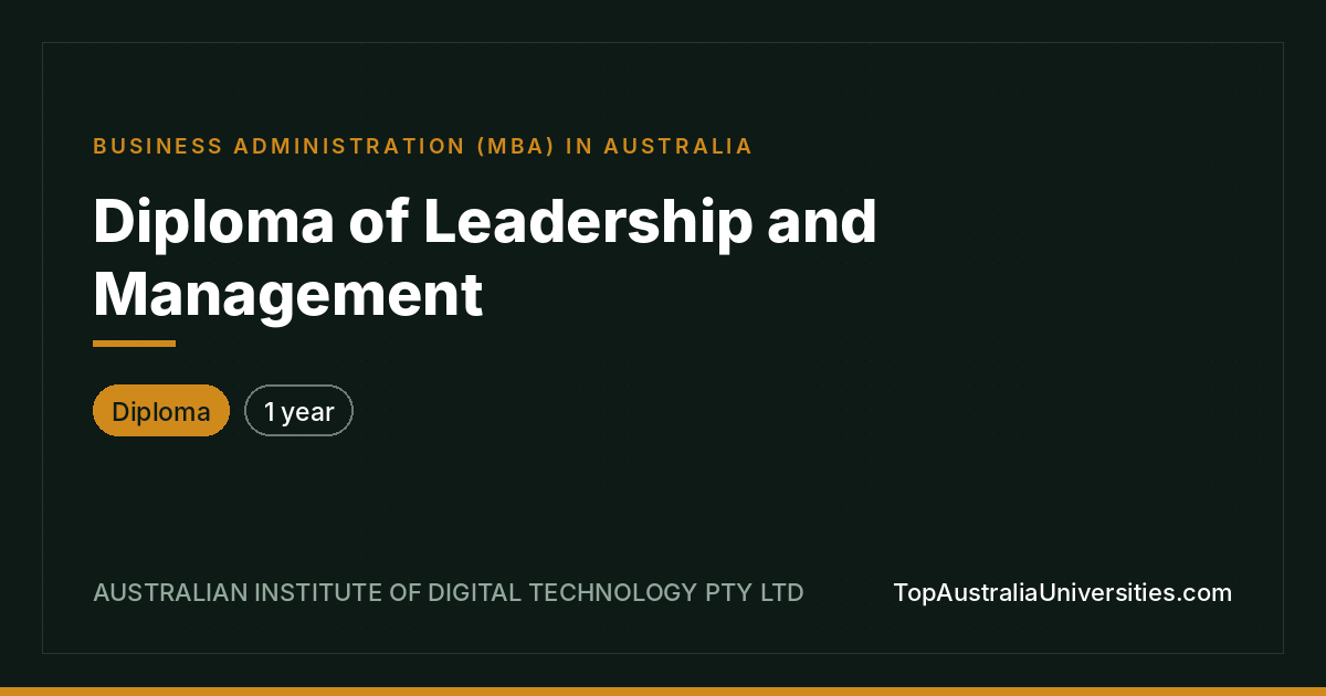 Diploma of Leadership and Management | AIDT