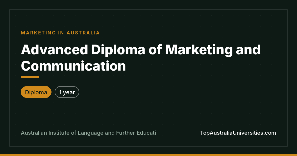 Advanced Diploma of Marketing and Communication