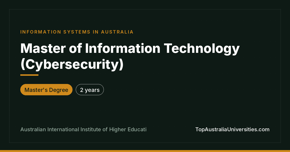 Master of IT (Cybersecurity) | AIHE