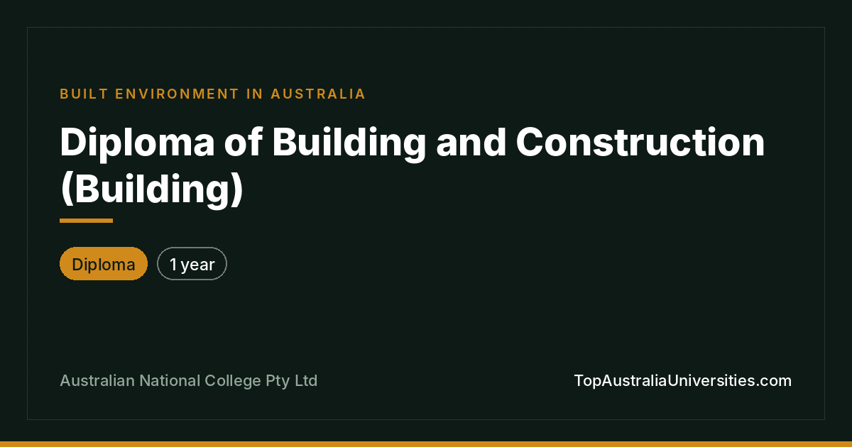Diploma of Building and Construction (Building)