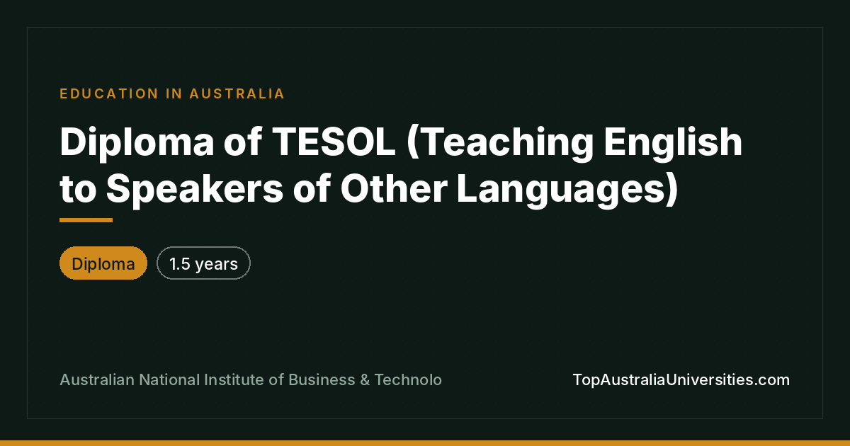 Diploma of TESOL at ANIBT: Course Details