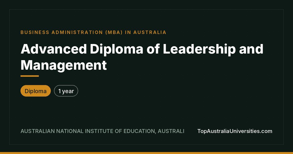 Advanced Diploma of Leadership and Management