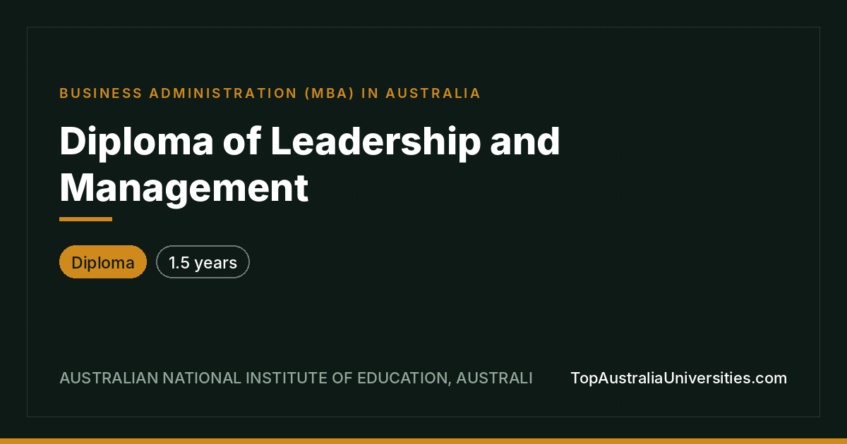 Diploma of Leadership and Management | ANIE