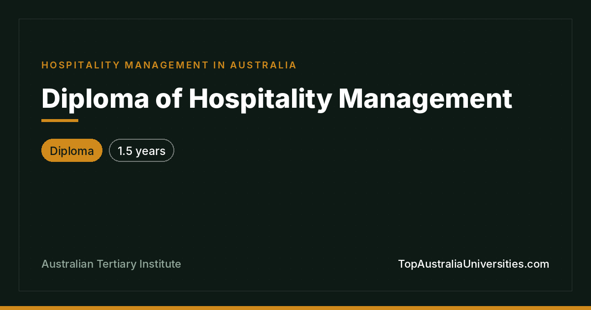 Diploma of Hospitality Management | Australian Tertiary Inst