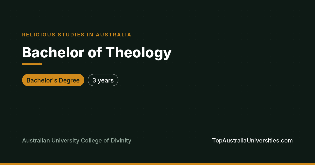 Bachelor of Theology | Australian University College of Divi