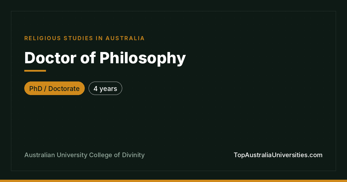 Doctor of Philosophy (Religious Studies)