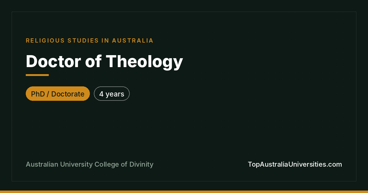 Doctor of Theology | Australian University College of Divini