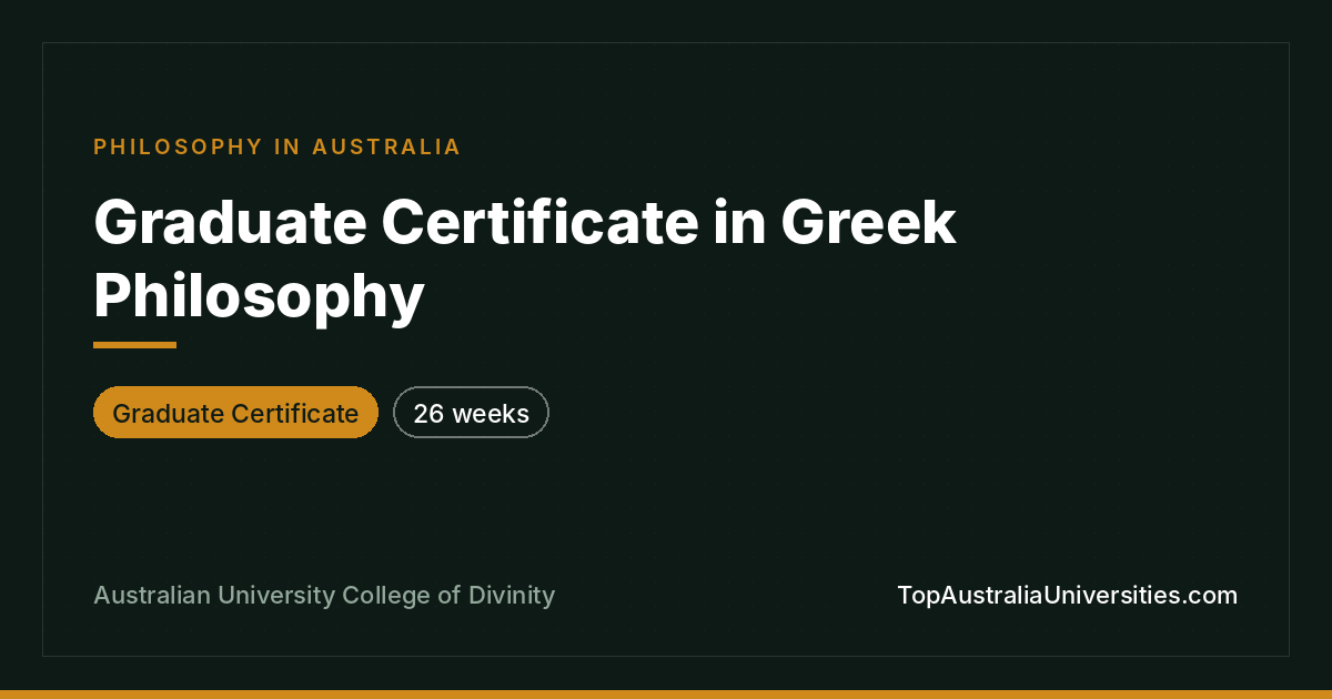 Graduate Certificate in Greek Philosophy