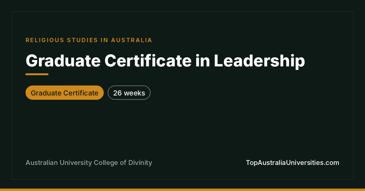 Graduate Certificate in Leadership | ACD