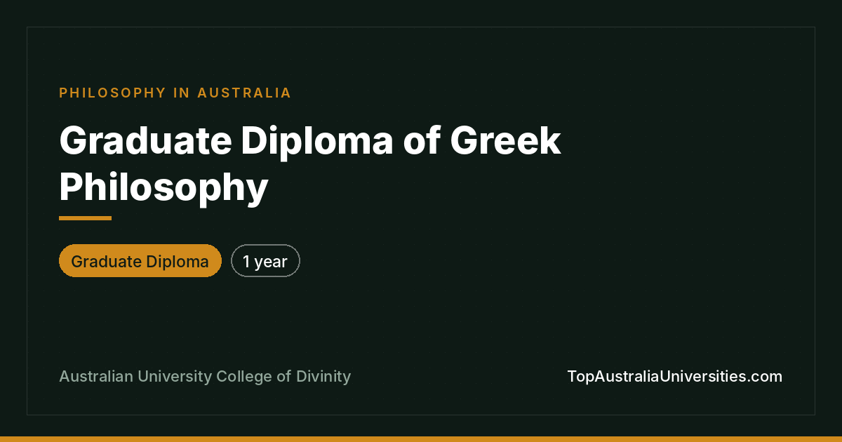 Graduate Diploma of Greek Philosophy