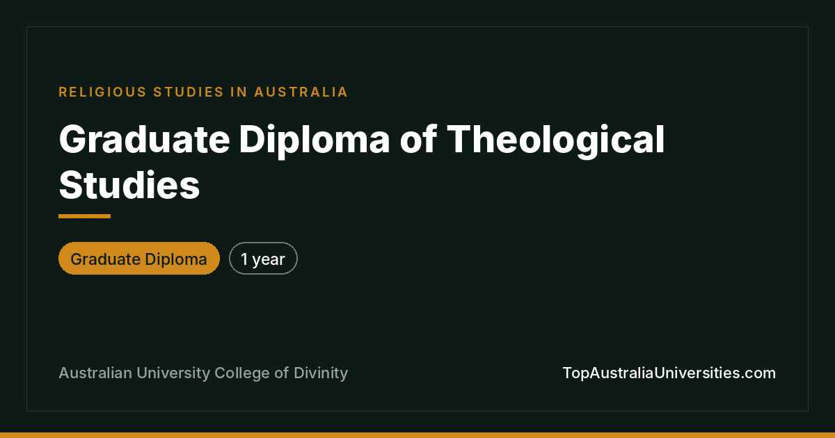 Graduate Diploma of Theological Studies