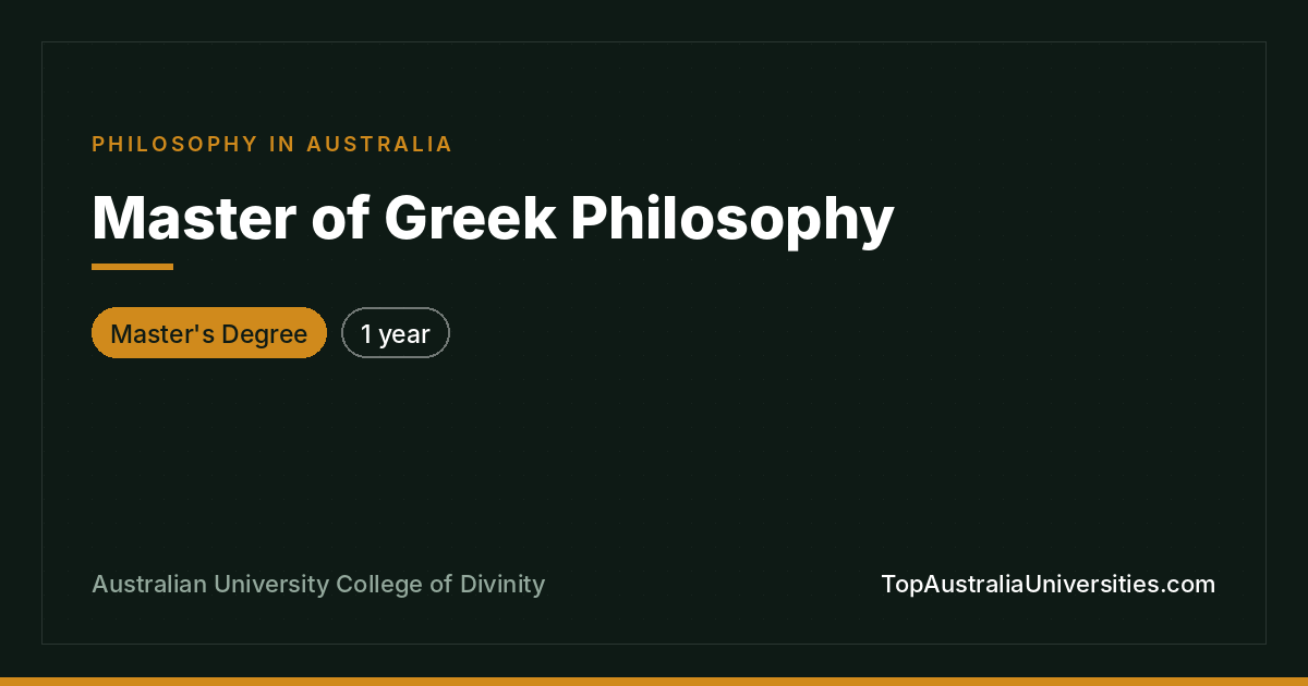 Master of Greek Philosophy | ACD