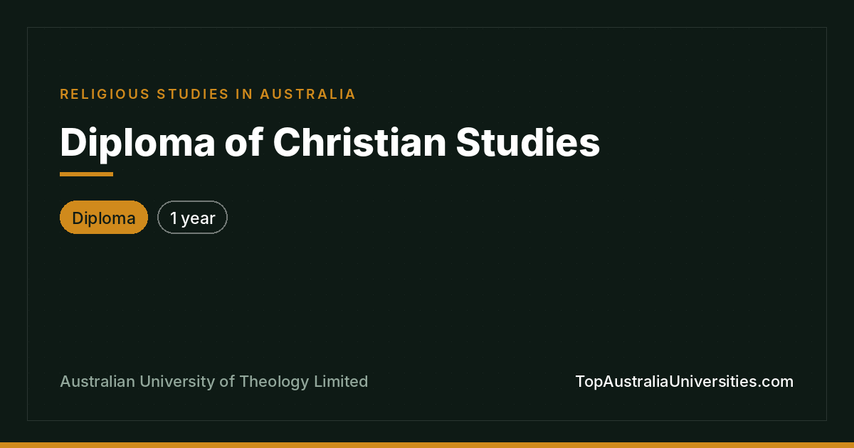 Diploma of Christian Studies | Australian University of Theo