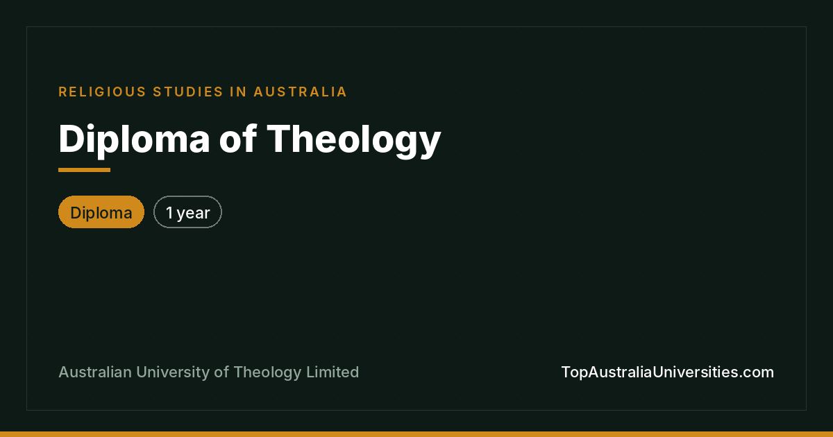 Diploma of Theology (Religious Studies) at Australian University of Theology Limited | TopAustraliaUniversities