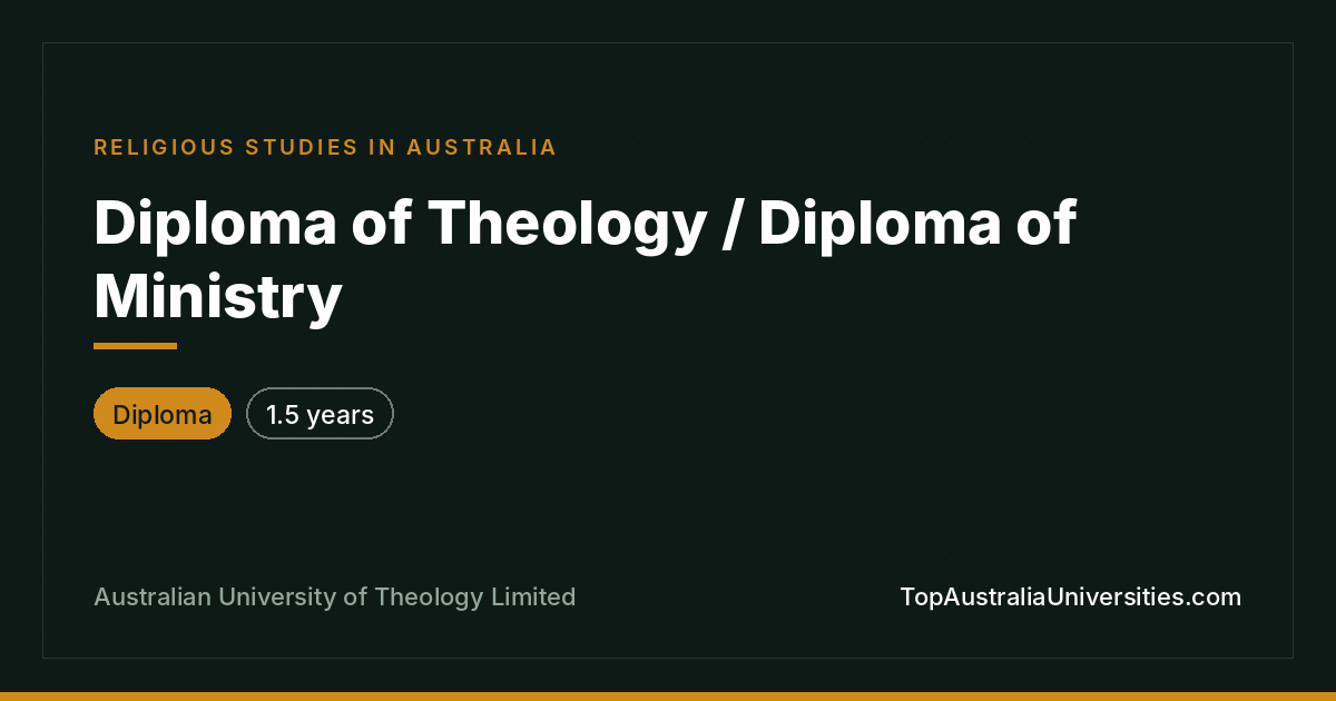 Diploma of Theology / Diploma of Ministry