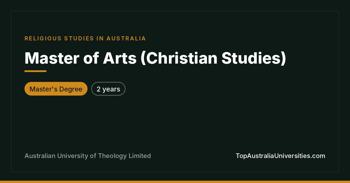 Master of Arts (Christian Studies) | AUT