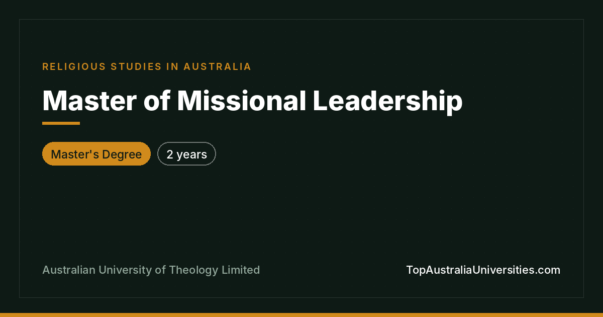 Master of Missional Leadership | AUT