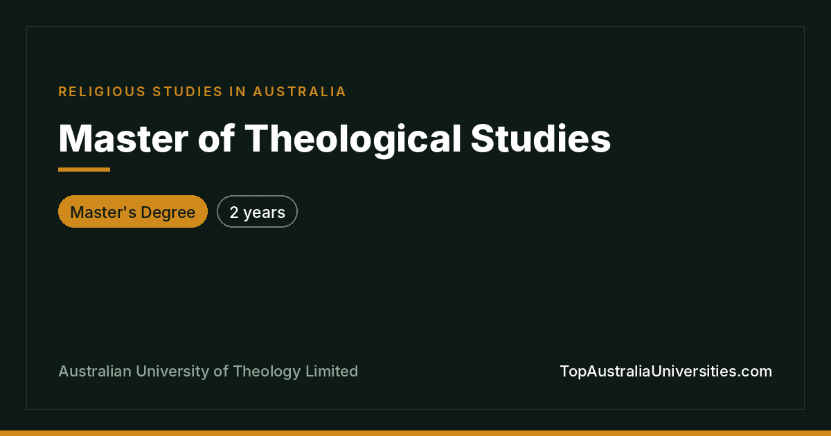 Master of Theological Studies | Australian University of The