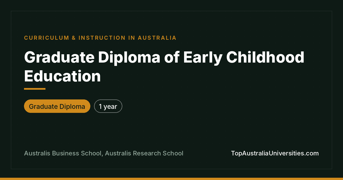 Graduate Diploma of Early Childhood Education