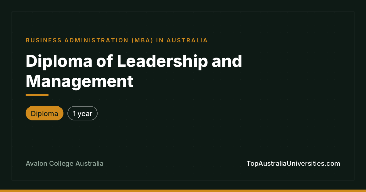 Diploma of Leadership and Management