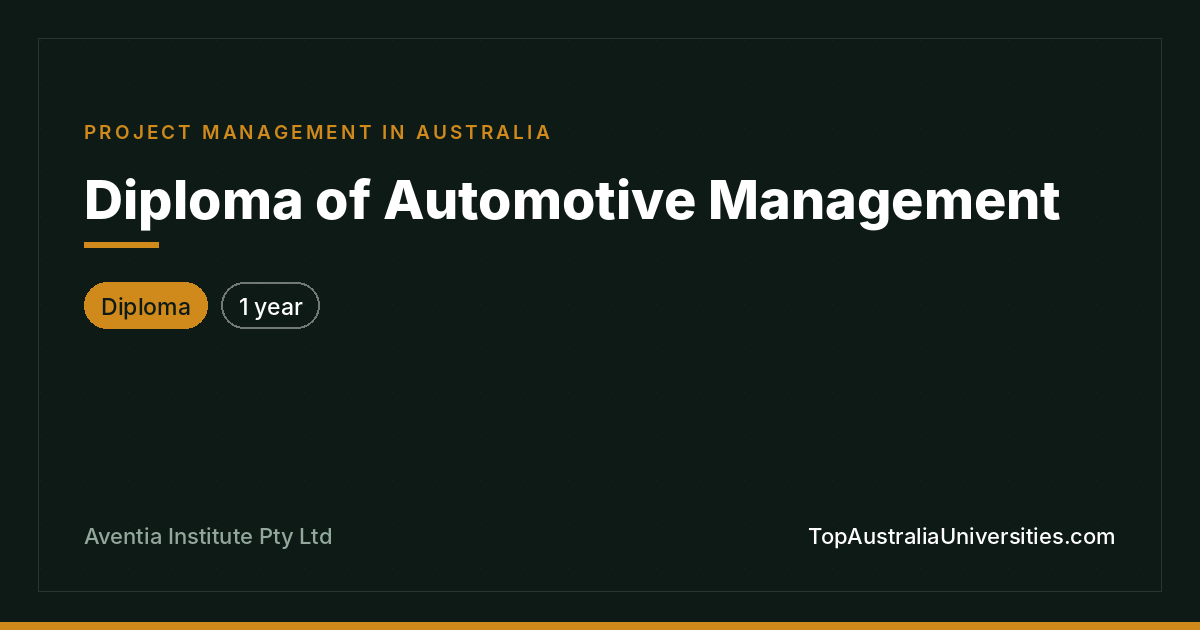 Diploma of Automotive Management