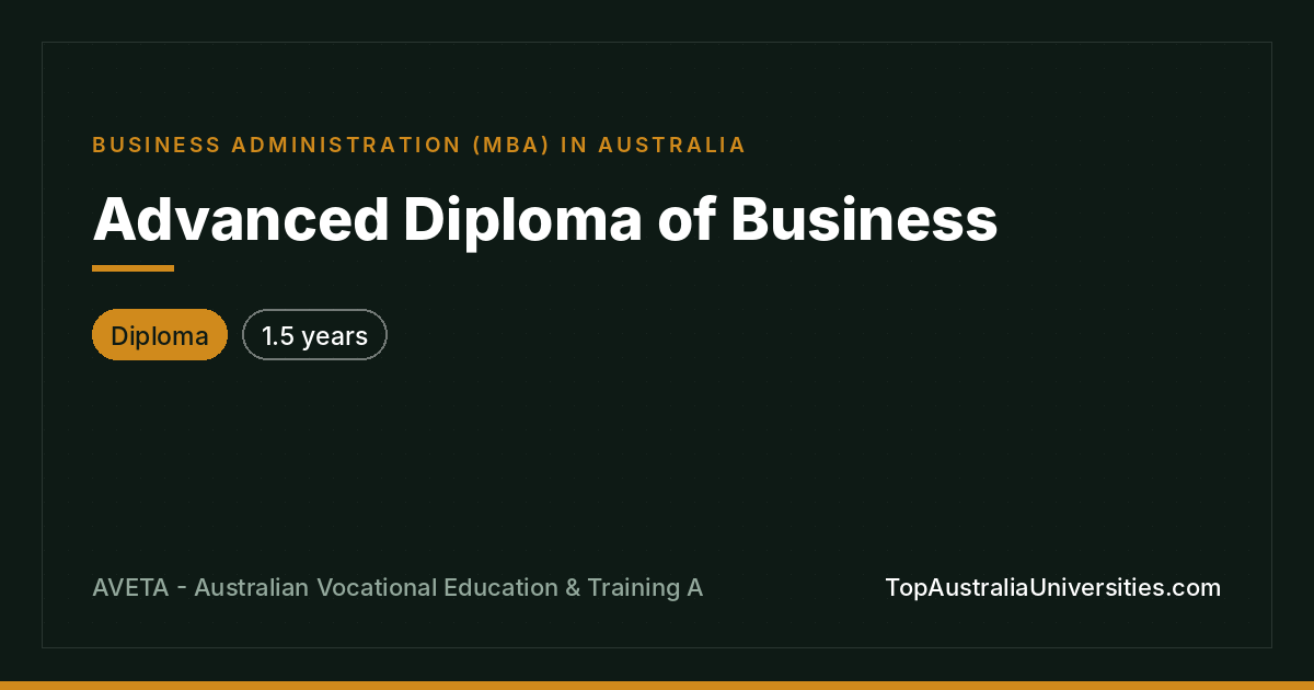 Advanced Diploma of Business at AVETA