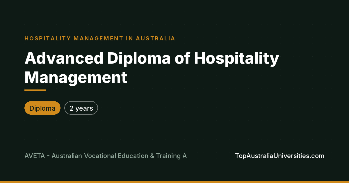 Advanced Diploma of Hospitality Management at AVETA