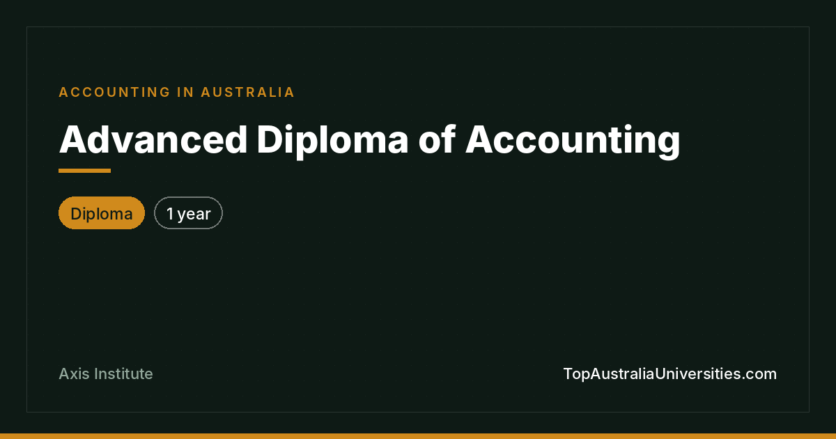 Advanced Diploma of Accounting at Axis Institute