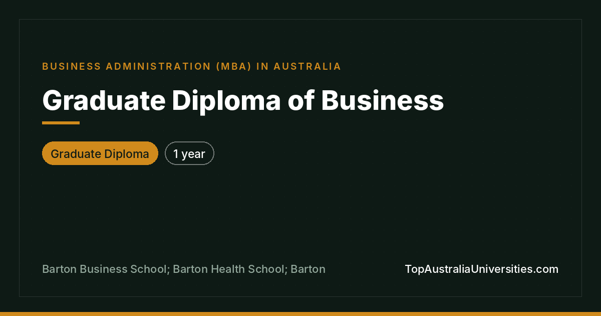 Graduate Diploma of Business | Barton