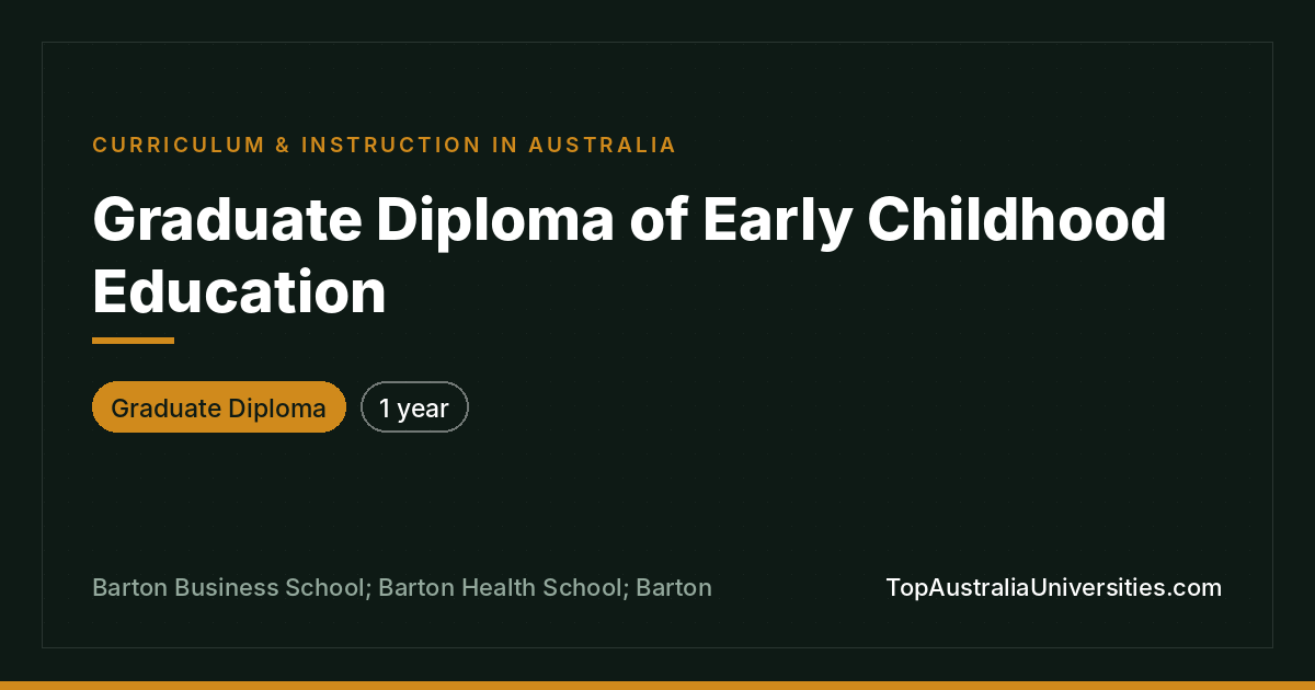 Graduate Diploma of Early Childhood Education