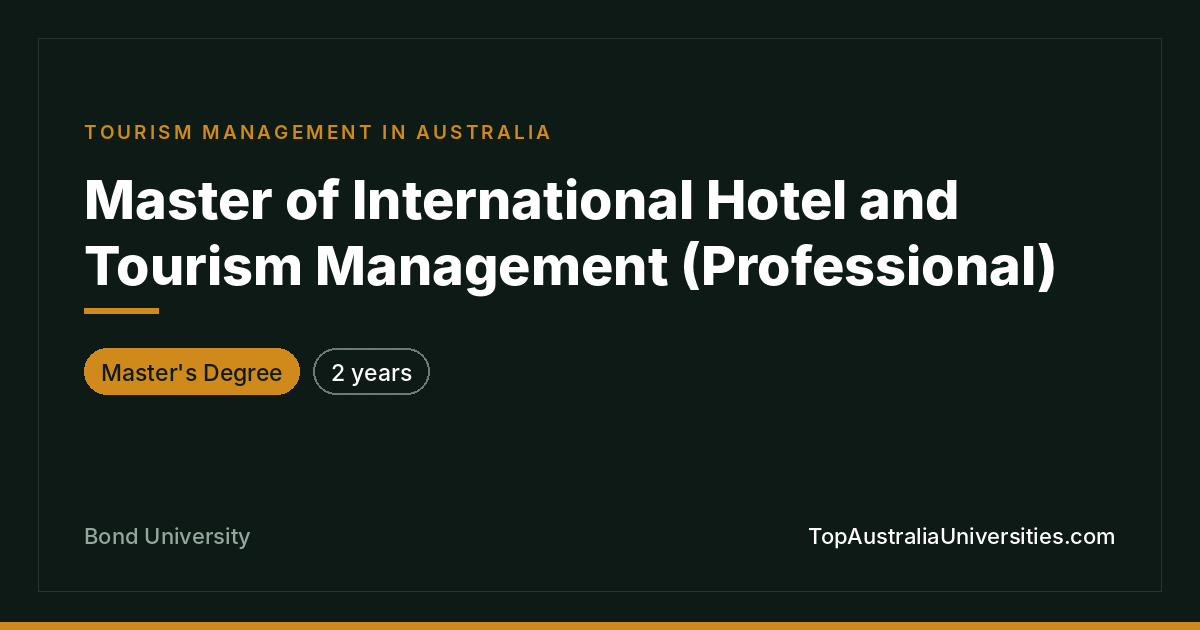 Master of International Hotel and Tourism Management
