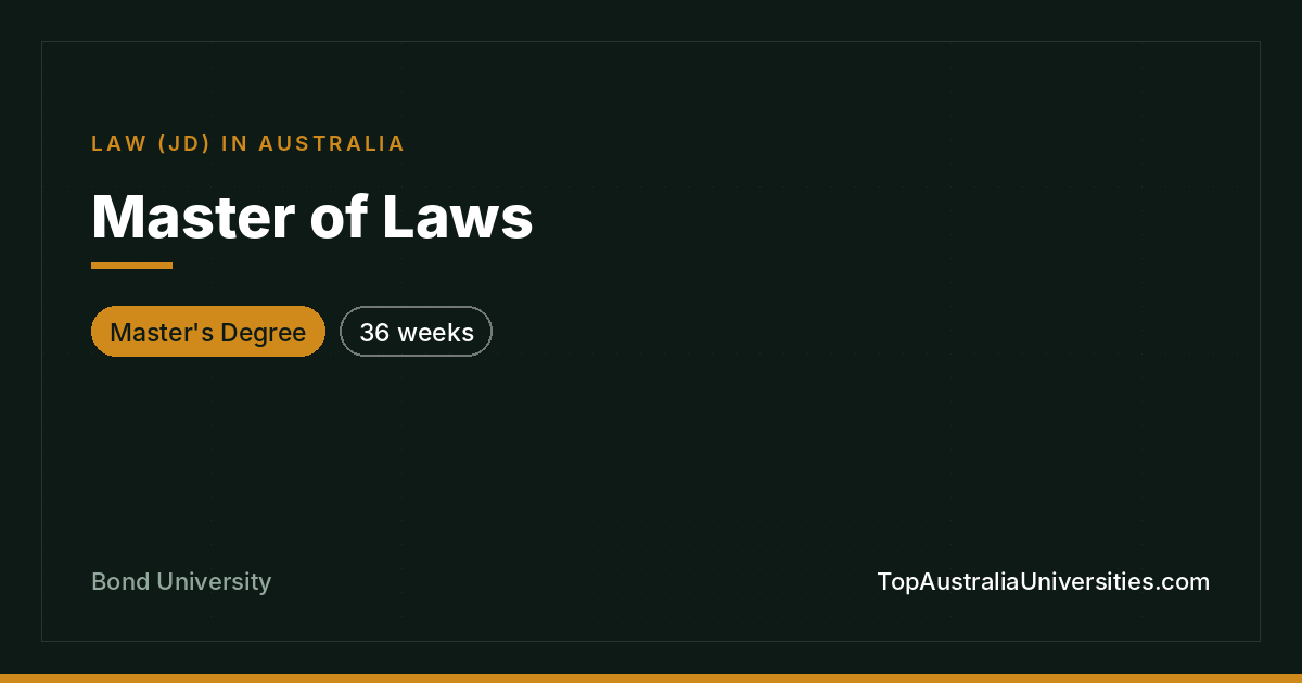Master of Laws at Bond University