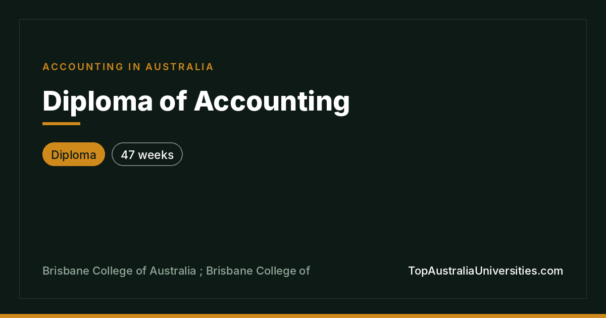 Diploma of Accounting at Brisbane College of Australia