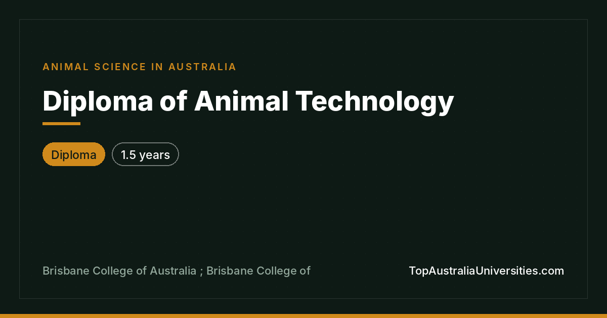 Diploma of Animal Technology | Brisbane College